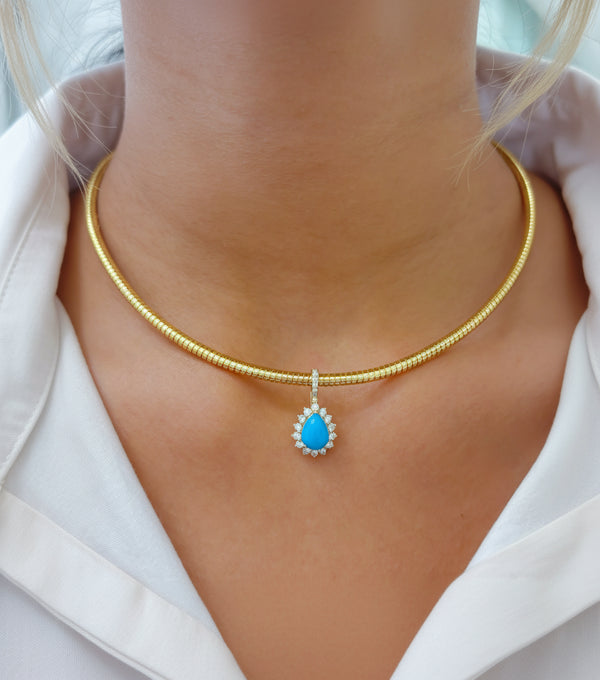 Diamond Turquoise Pendant