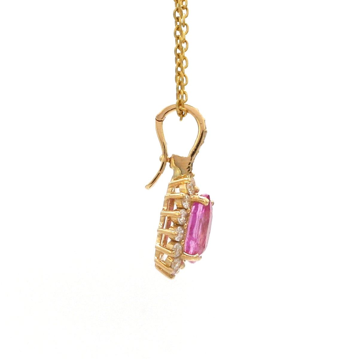 Diamond Pink Sapphire Pendant