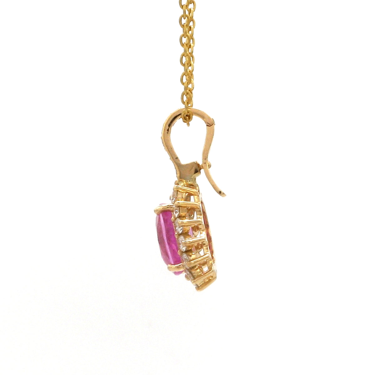 Diamond Pink Sapphire Pendant