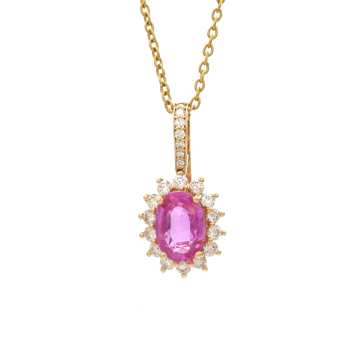 Diamond Pink Sapphire Pendant