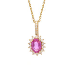 Diamond Pink Sapphire Pendant