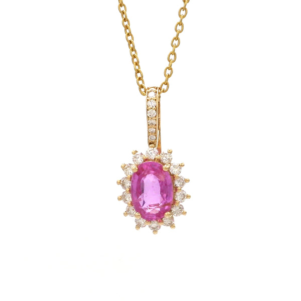 Diamond Pink Sapphire Pendant
