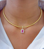 Diamond Pink Sapphire Pendant