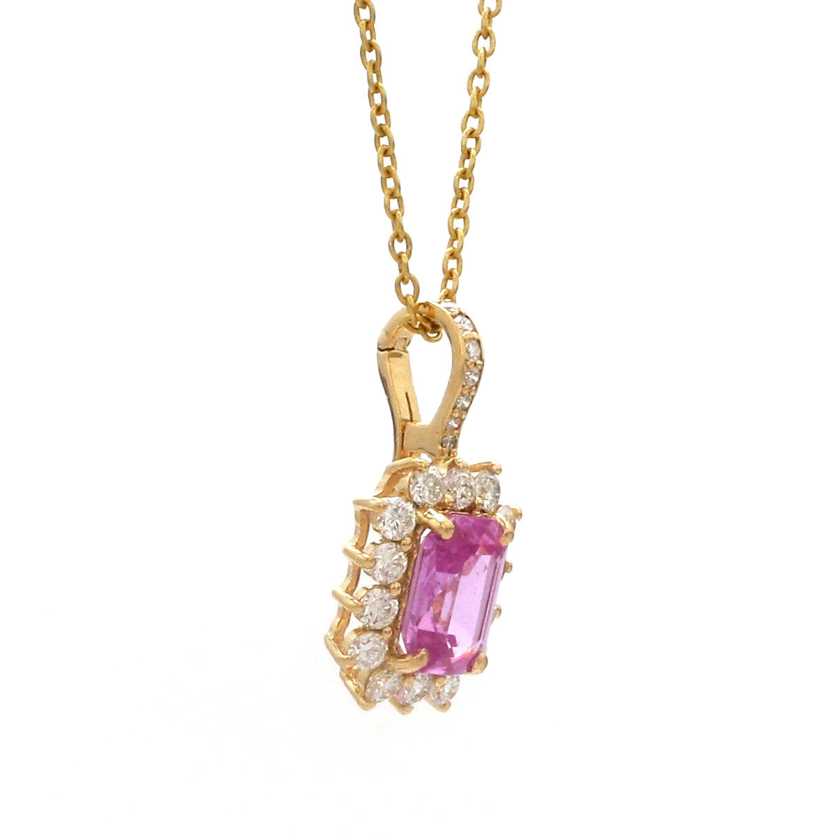 Diamond Pink Sapphire Pendant