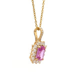 Diamond Pink Sapphire Pendant