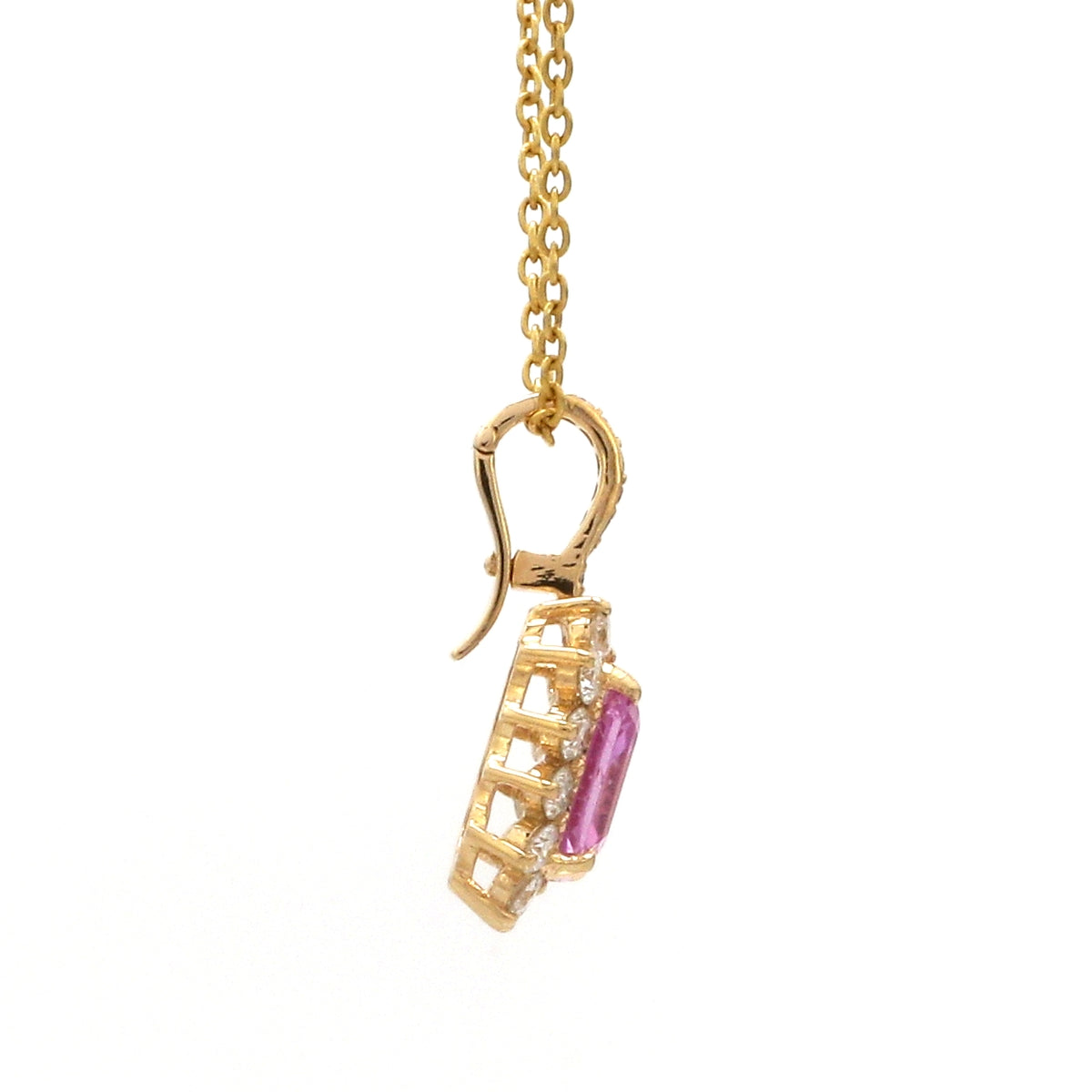 Diamond Pink Sapphire Pendant