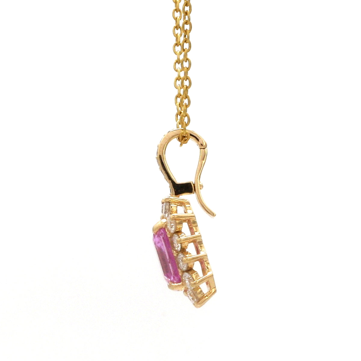 Diamond Pink Sapphire Pendant
