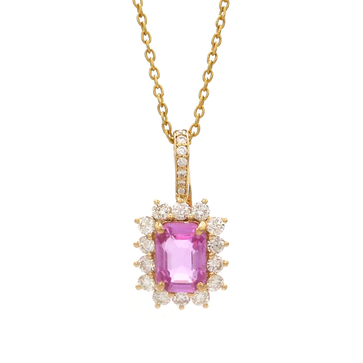 Diamond Pink Sapphire Pendant