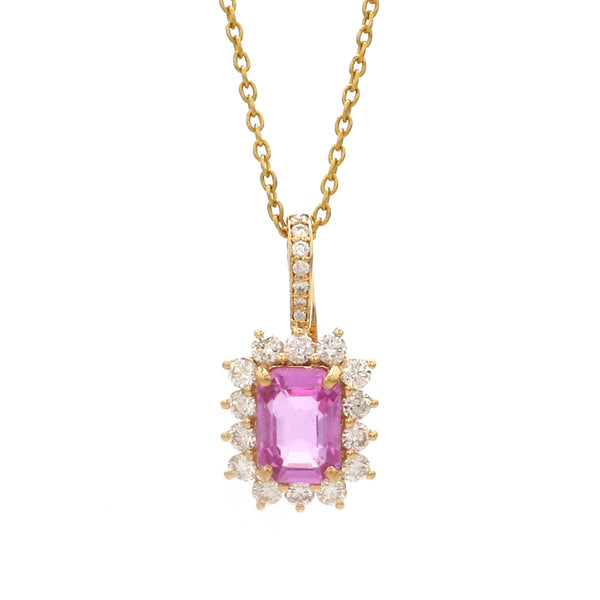 Diamond Pink Sapphire Pendant