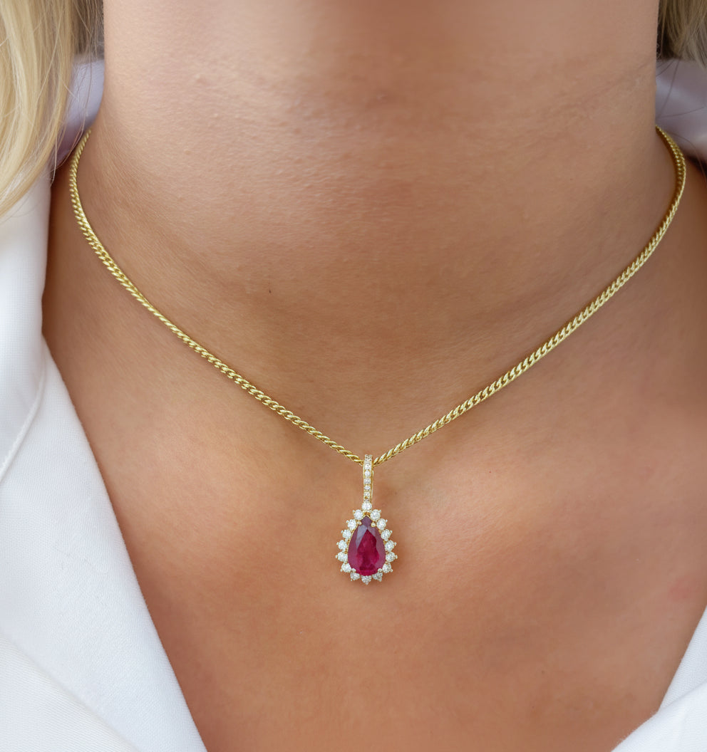 Diamond Tourmaline Mix Pendant