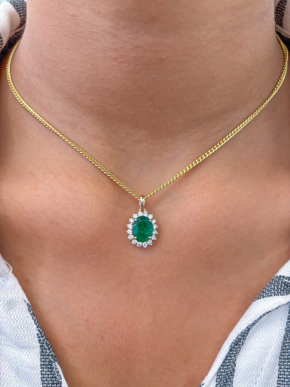 Emerald Diamond Pendant