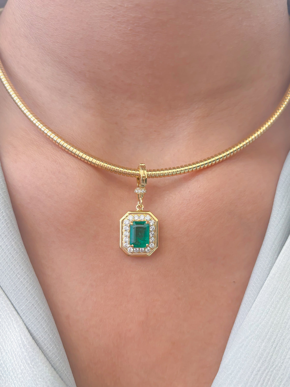 Emerald Diamond Pendant