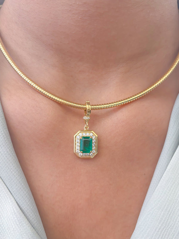 Emerald Diamond Pendant