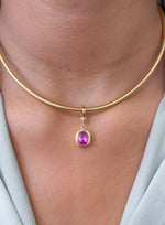 Pink Sapphire Diamond Pendant