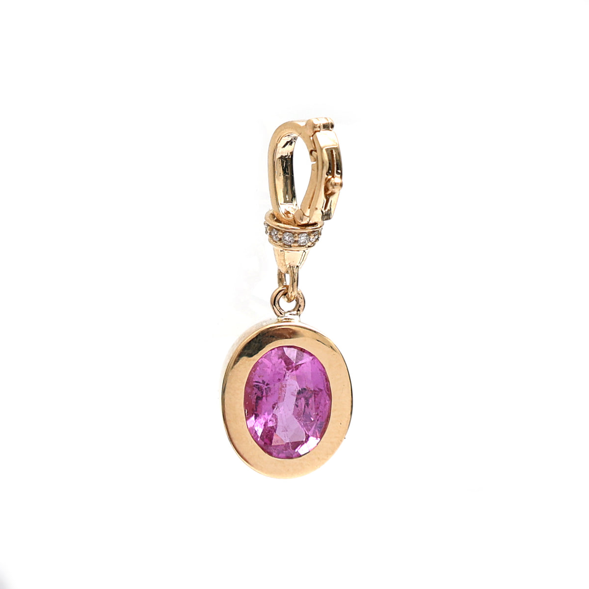 Pink Sapphire Diamond Pendant