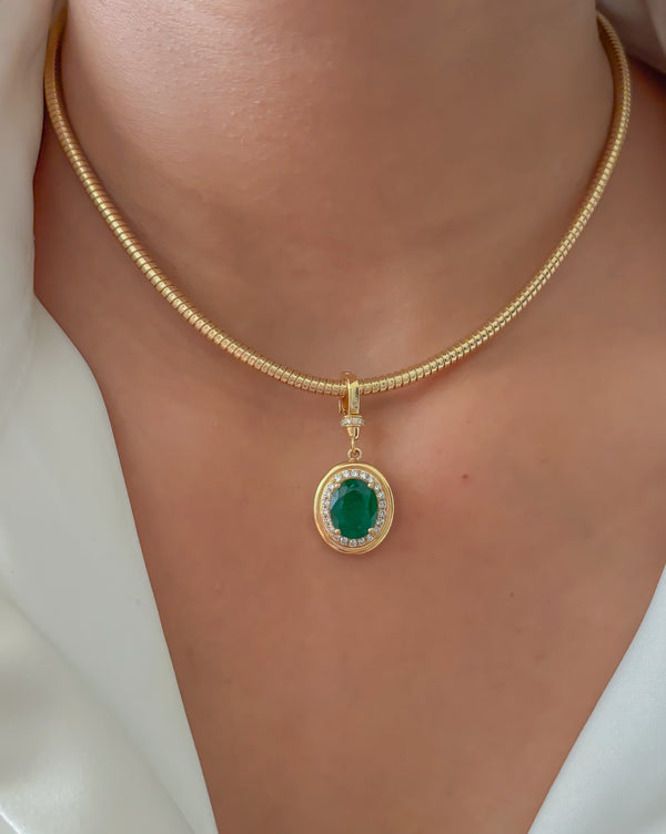 Emerald Diamond Pendant