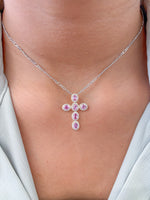 Pink Sapphire Diamond Pendant