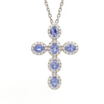 Diamond Blue Sapphire Pendant