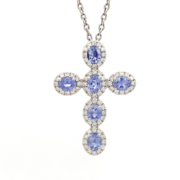 Diamond Blue Sapphire Pendant
