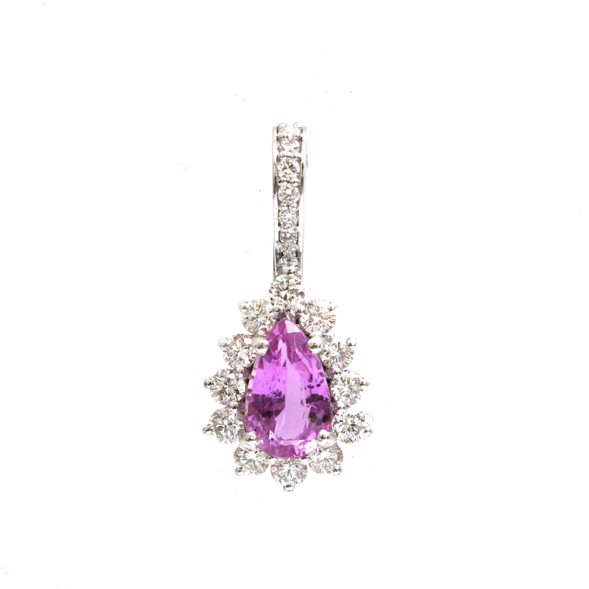 Pink Sapphire Diamond Pendant