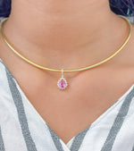Pink Sapphire Diamond Pendant