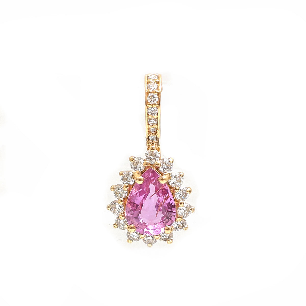 Pink Sapphire Diamond Pendant