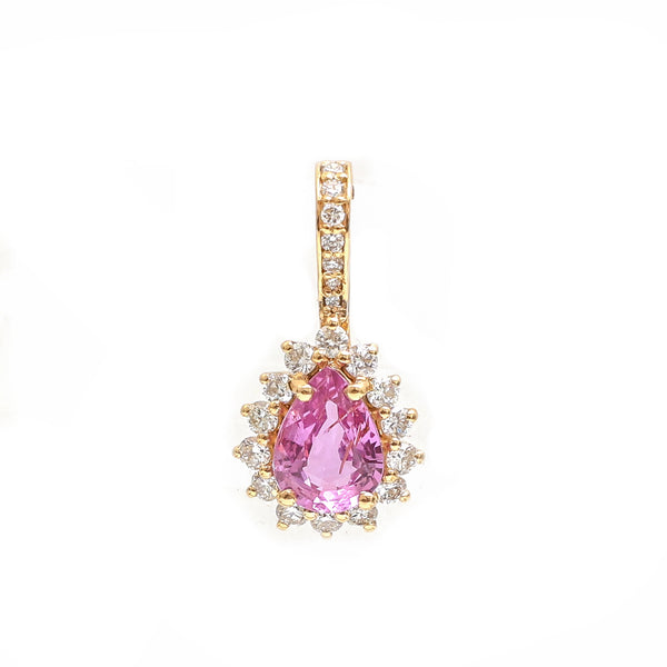 Pink Sapphire Diamond Pendant