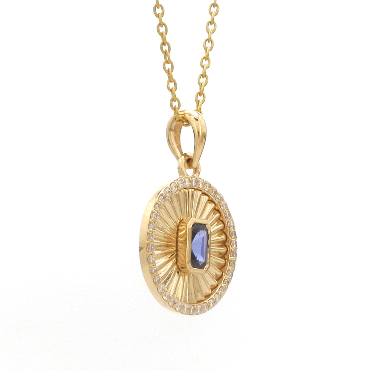 Diamond Blue Sapphire Pendant