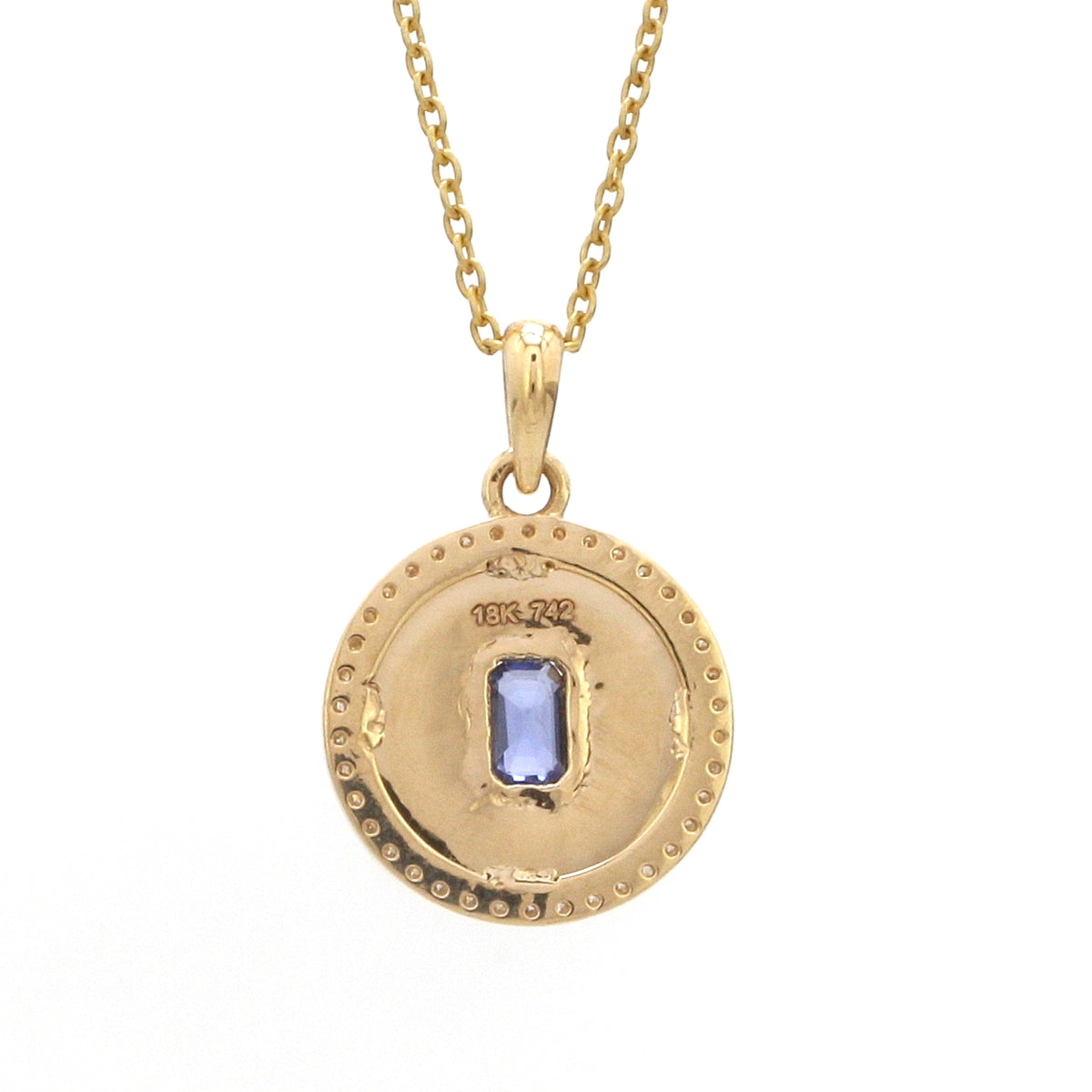 Diamond Blue Sapphire Pendant