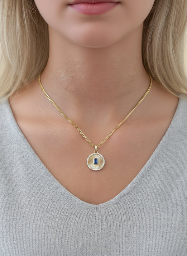 Diamond Blue Sapphire Pendant