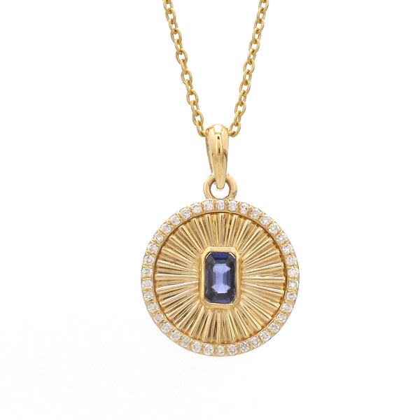 Diamond Blue Sapphire Pendant