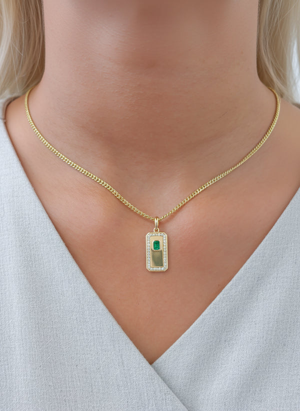 Diamond Emerald Pendant
