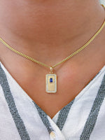 Diamond Blue Sapphire Pendant