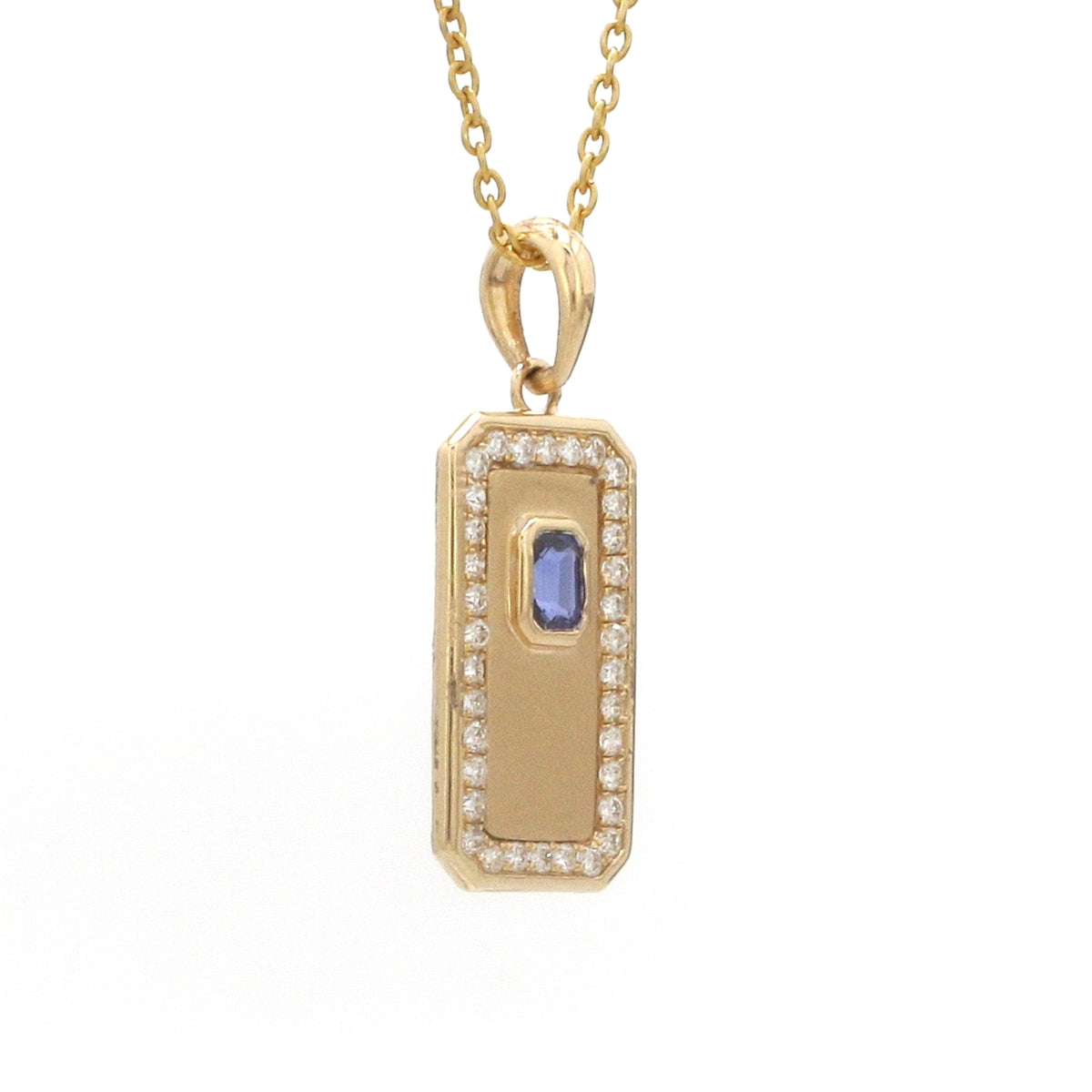 Diamond Blue Sapphire Pendant