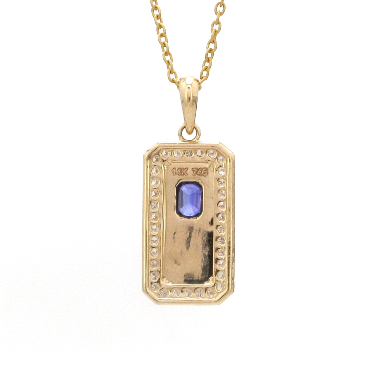 Diamond Blue Sapphire Pendant
