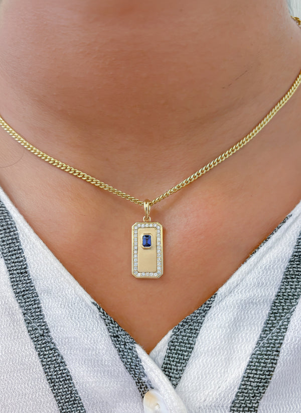 Diamond Blue Sapphire Pendant