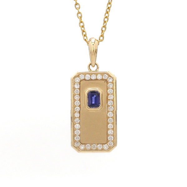 Diamond Blue Sapphire Pendant