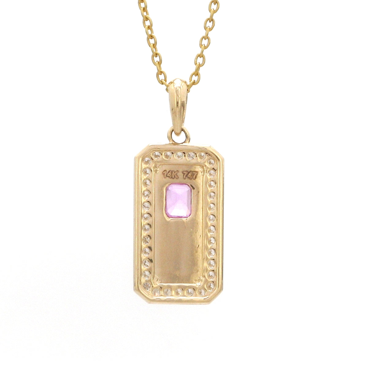 Diamond Pink Sapphire Pendant