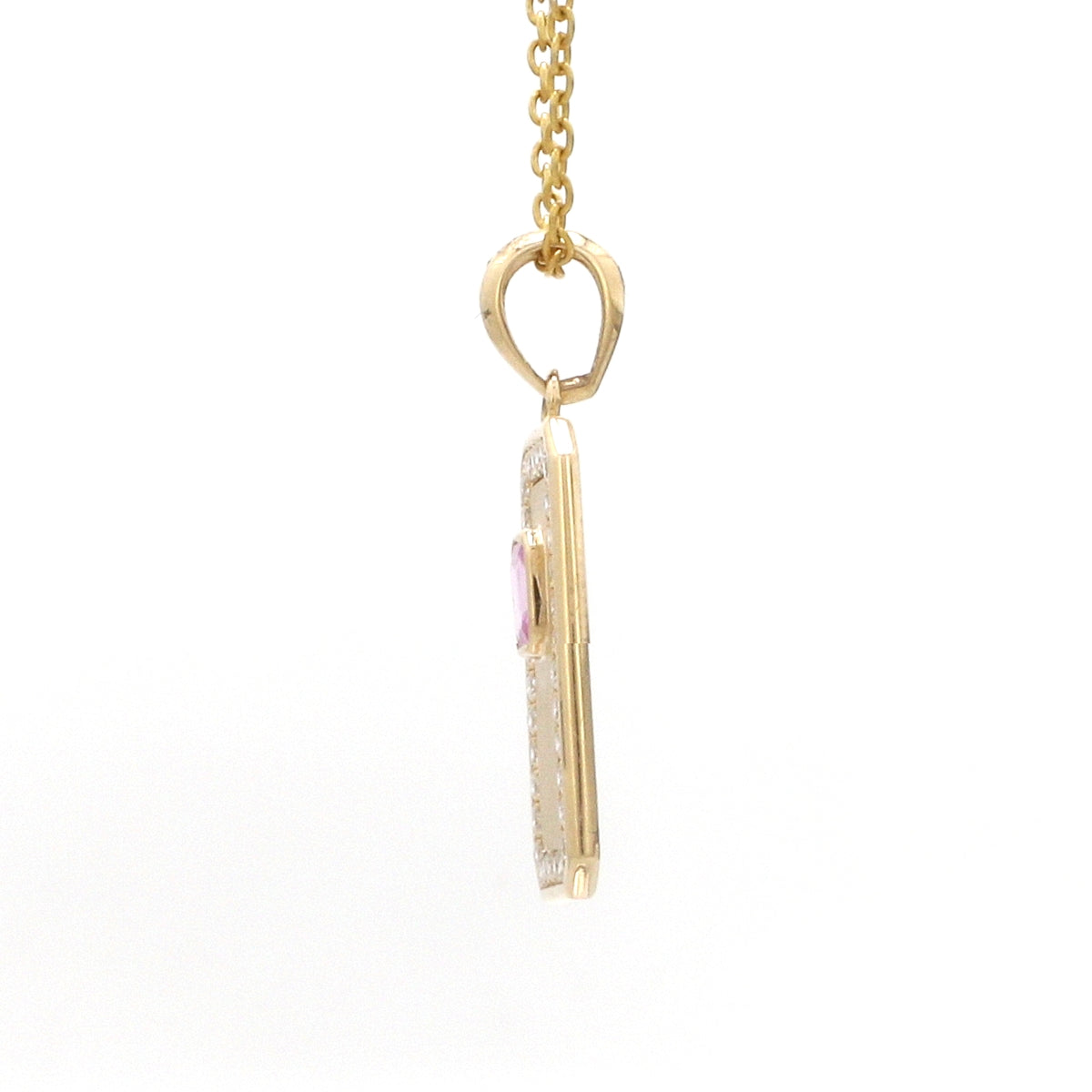 Diamond Pink Sapphire Pendant