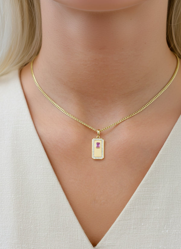 Diamond Pink Sapphire Pendant
