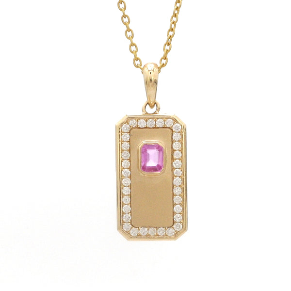 Diamond Pink Sapphire Pendant