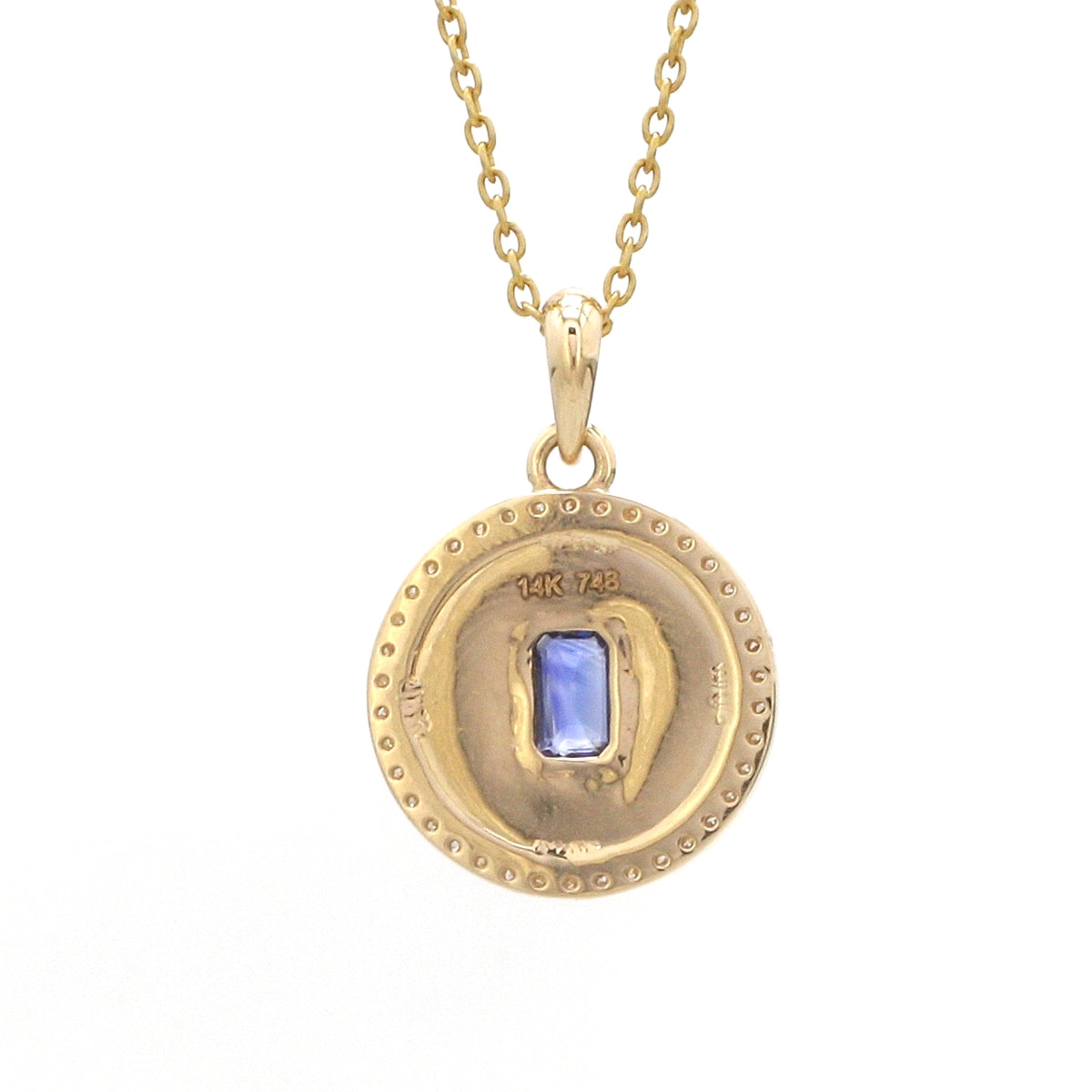 Diamond Blue Sapphire Pendant