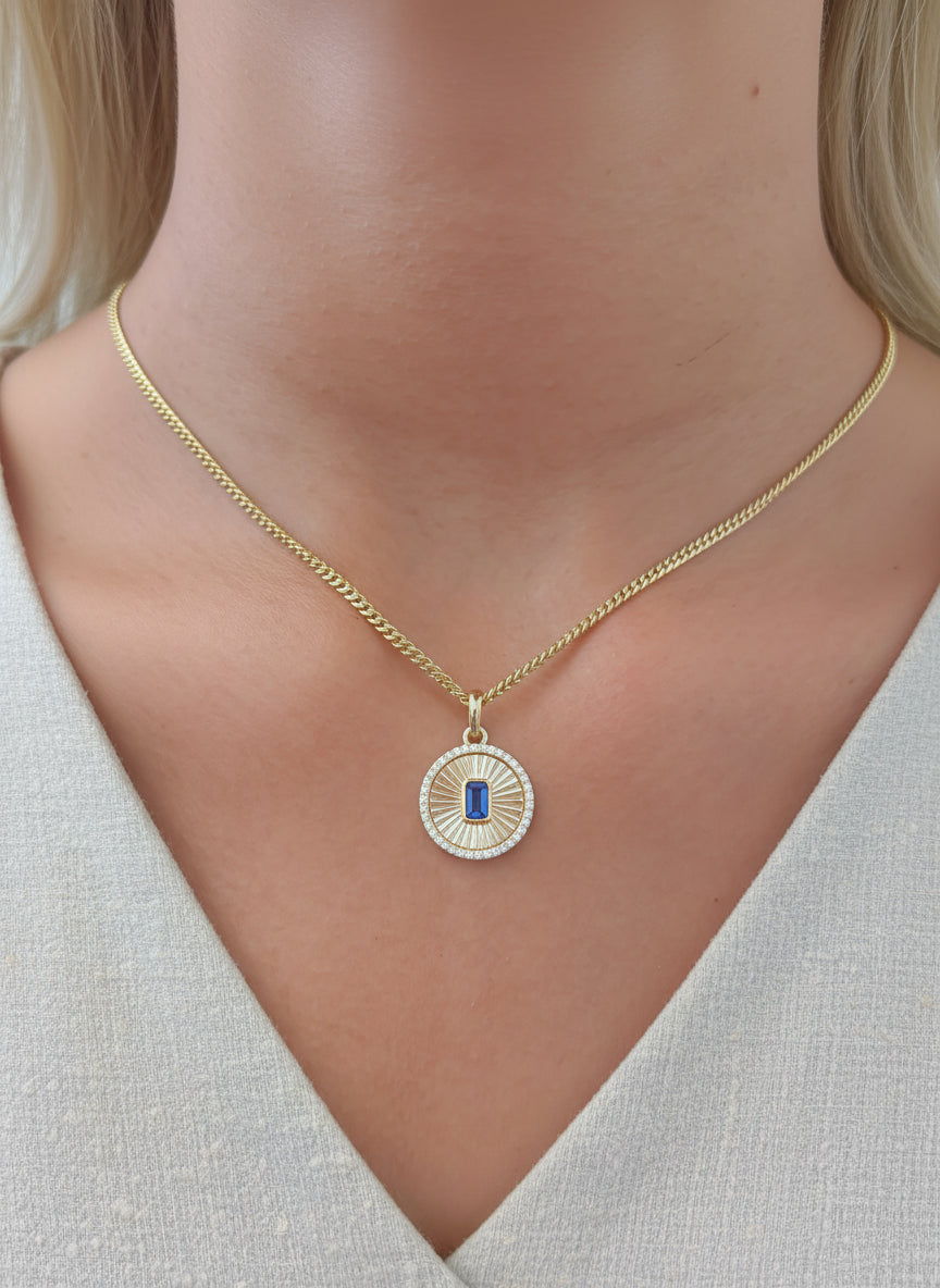 Diamond Blue Sapphire Pendant