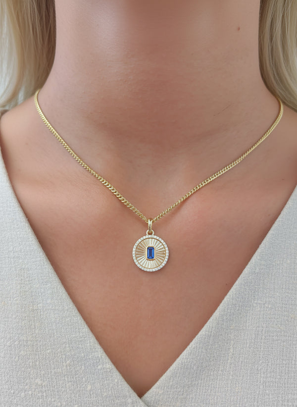 Diamond Blue Sapphire Pendant