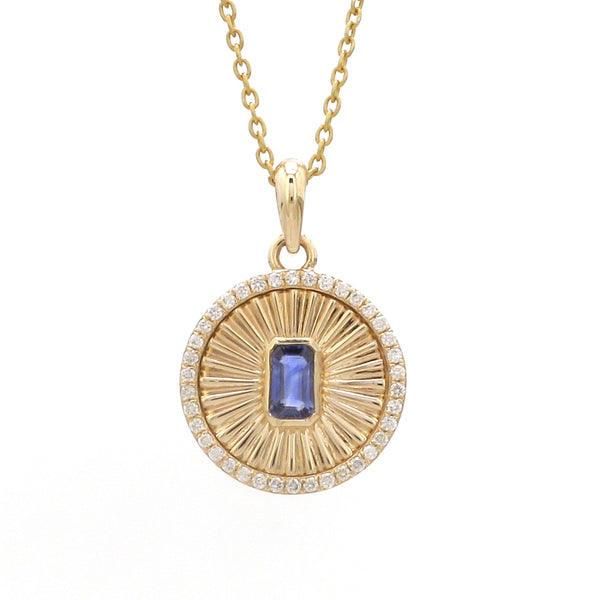 Diamond Blue Sapphire Pendant