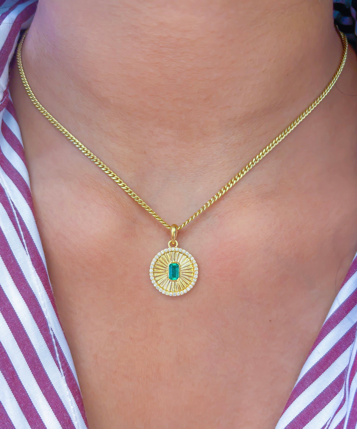 Emerald Diamond Pendant