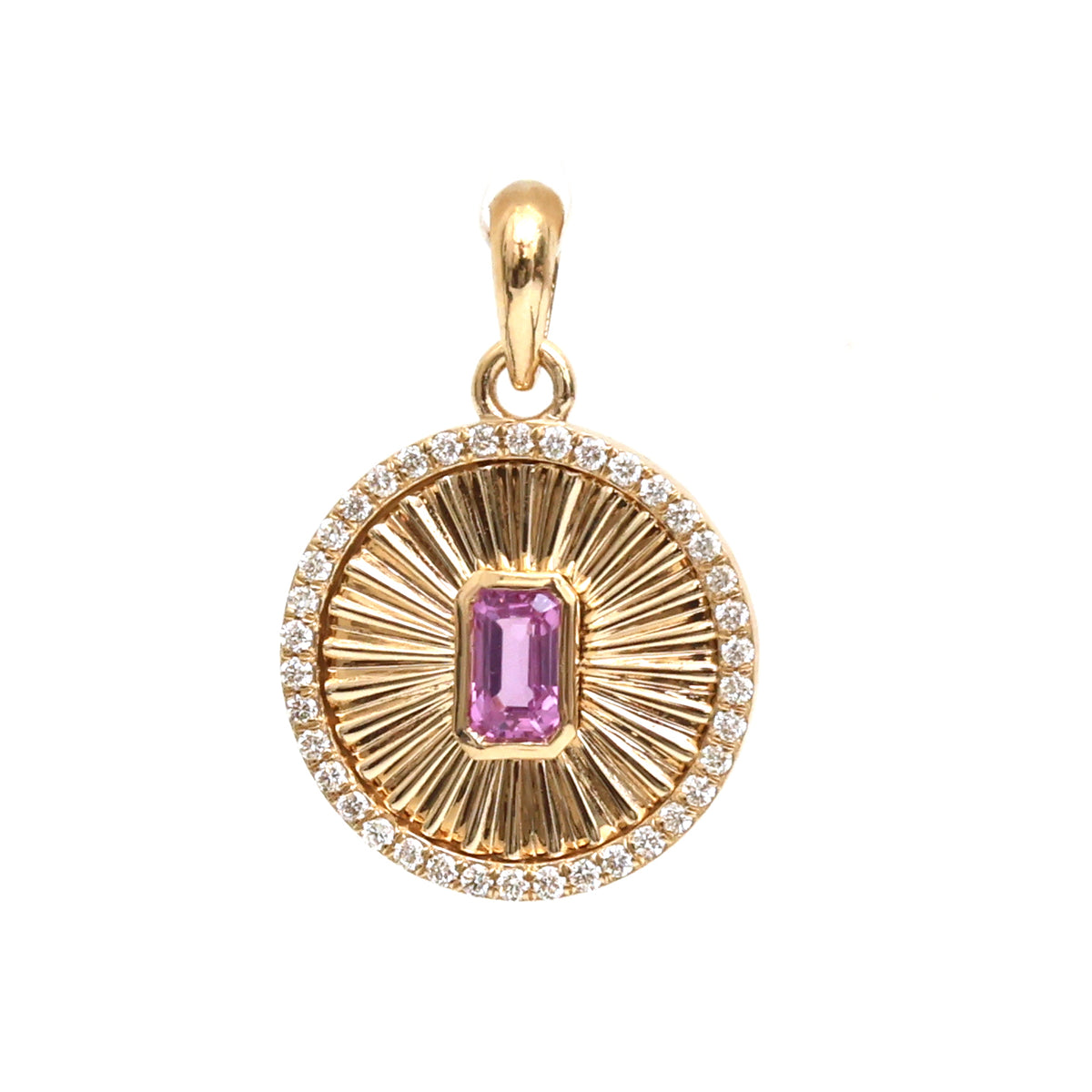 Pink Sapphire Diamond Pendant