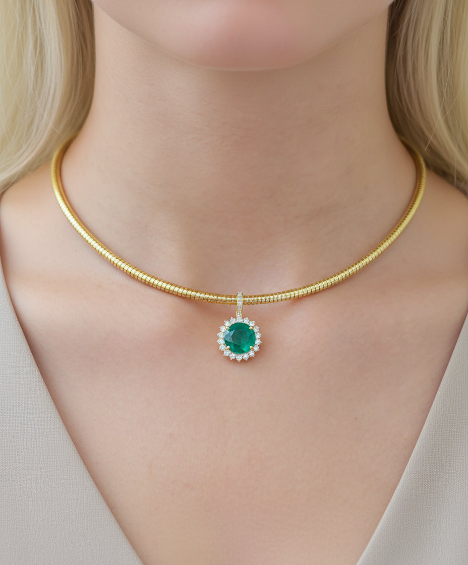 Diamond Emerald Pendant