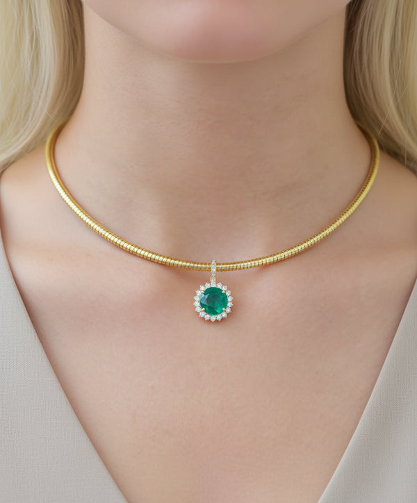 Diamond Emerald Pendant