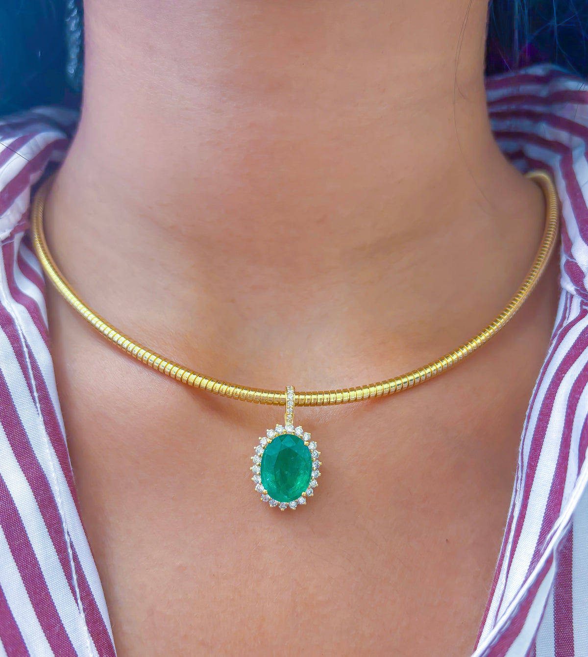 Emerald Diamond Pendant